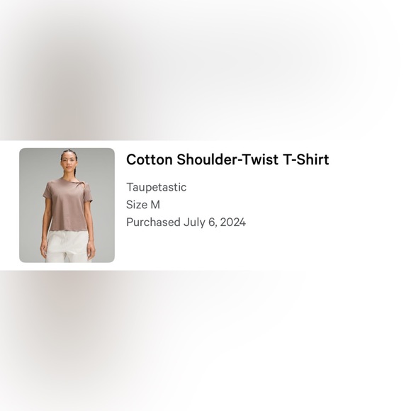 EUC Lululemon Cotton Shoulder-Twist T-Shirt, M, Taupetastic - Picture 6 of 6